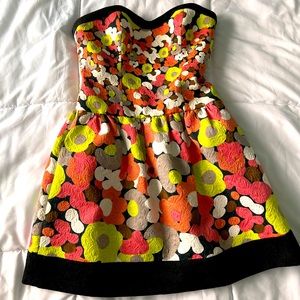 Jessica Simpson Floral Strapless Tea Dress